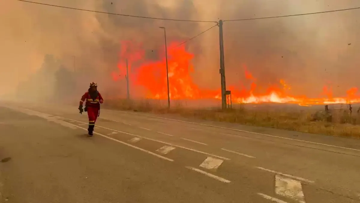 Spanish firefighters struggle to contain blaze at Roman-era site