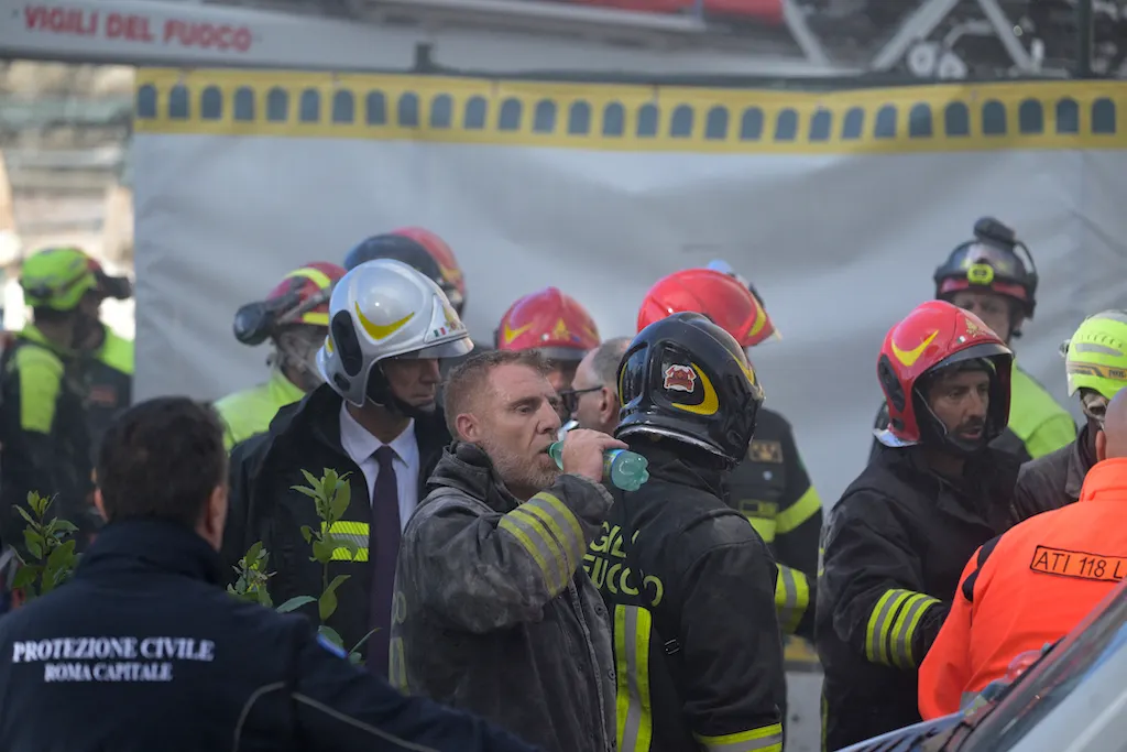 One trapped after tower collapse at Rome's Imperial Forums