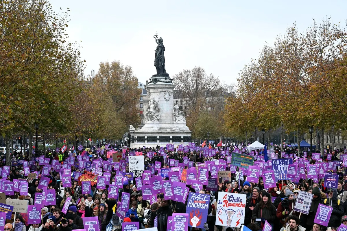 Thousands march in France to demand action on violence against women