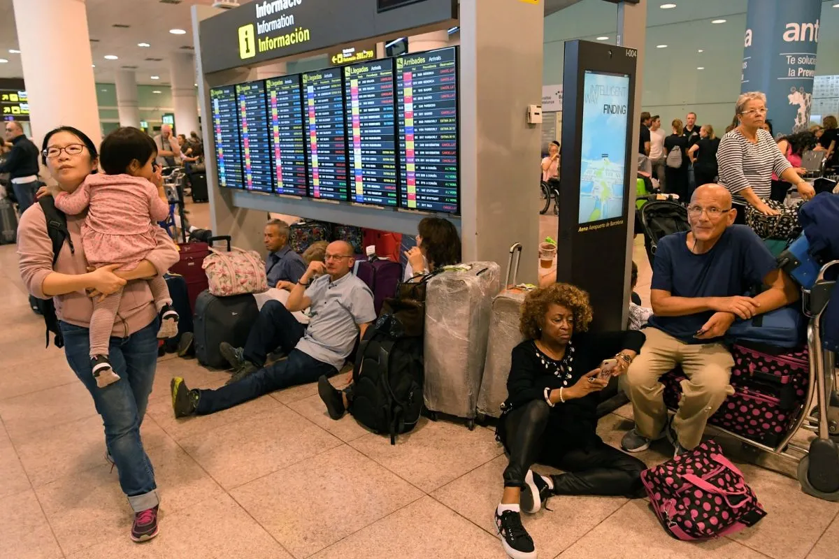 Flights and trains cancelled as Barcelona hit by massive downpour