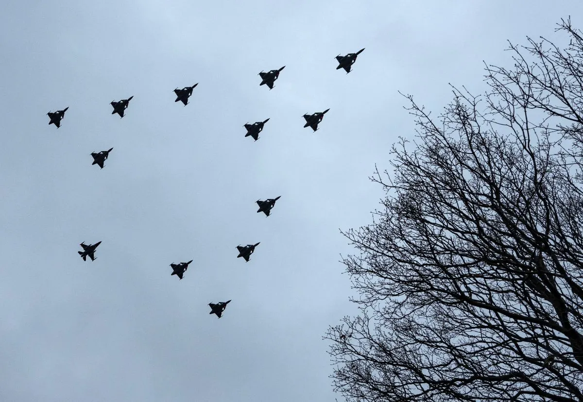 When to spot the Swedish Air Force's flying Christmas tree?