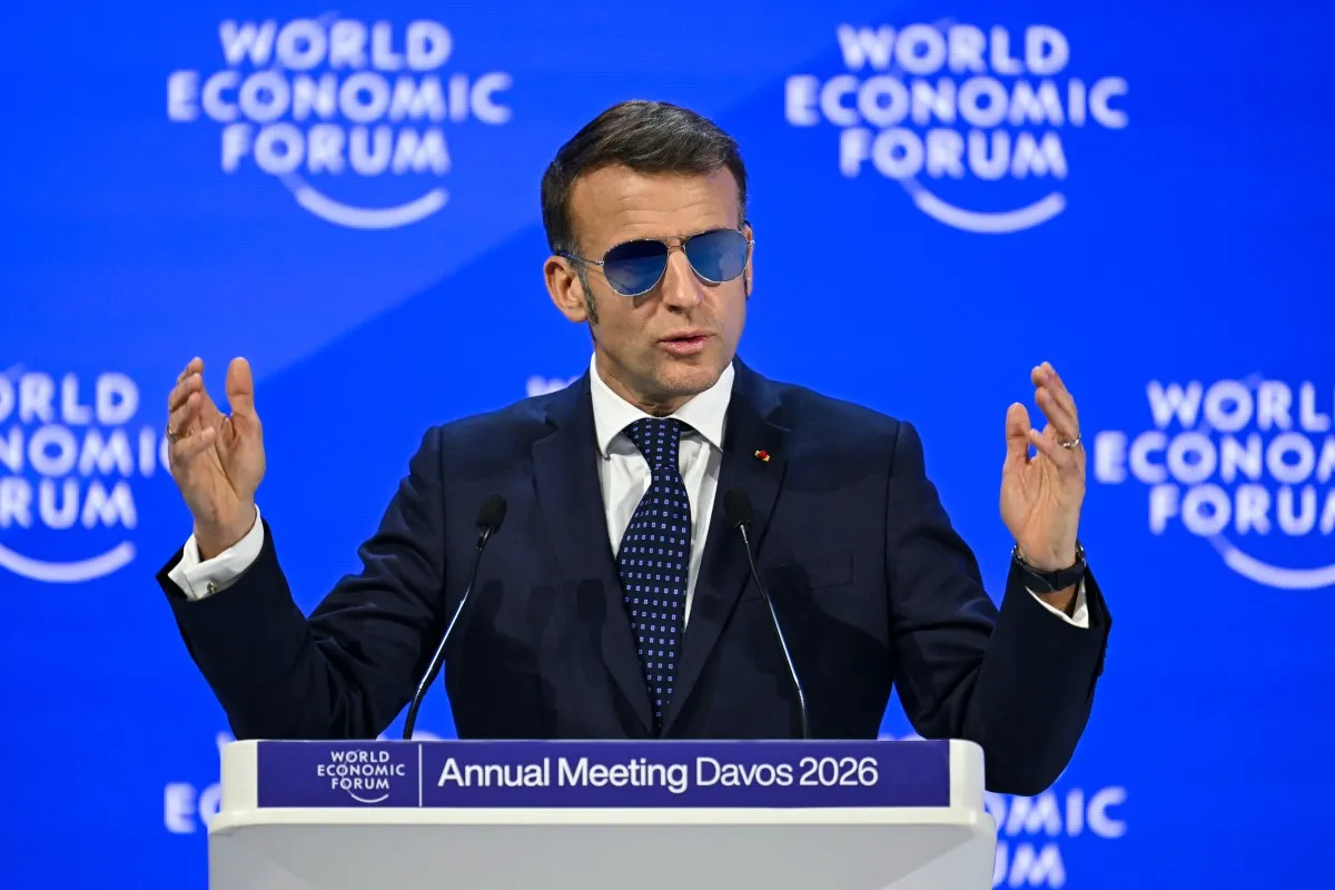 Why France's Emmanuel Macron was wearing sunglasses indoors at Davos
