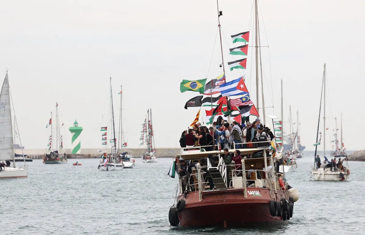 Gaza aid flotilla sets sail from Barcelona