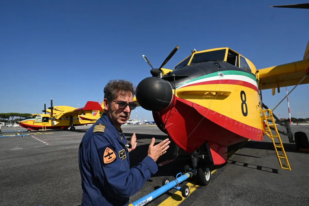 Italy's firefighting planes return home after 'long, intense' summer
