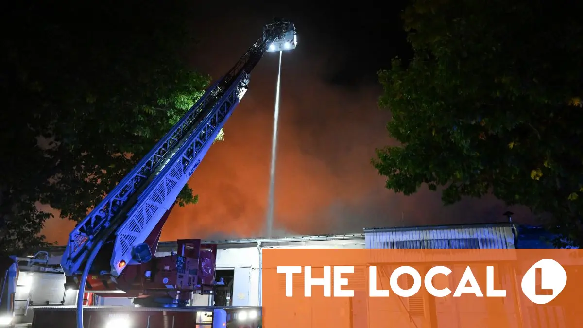 Firefighters battle blaze in Freiburg industrial complex