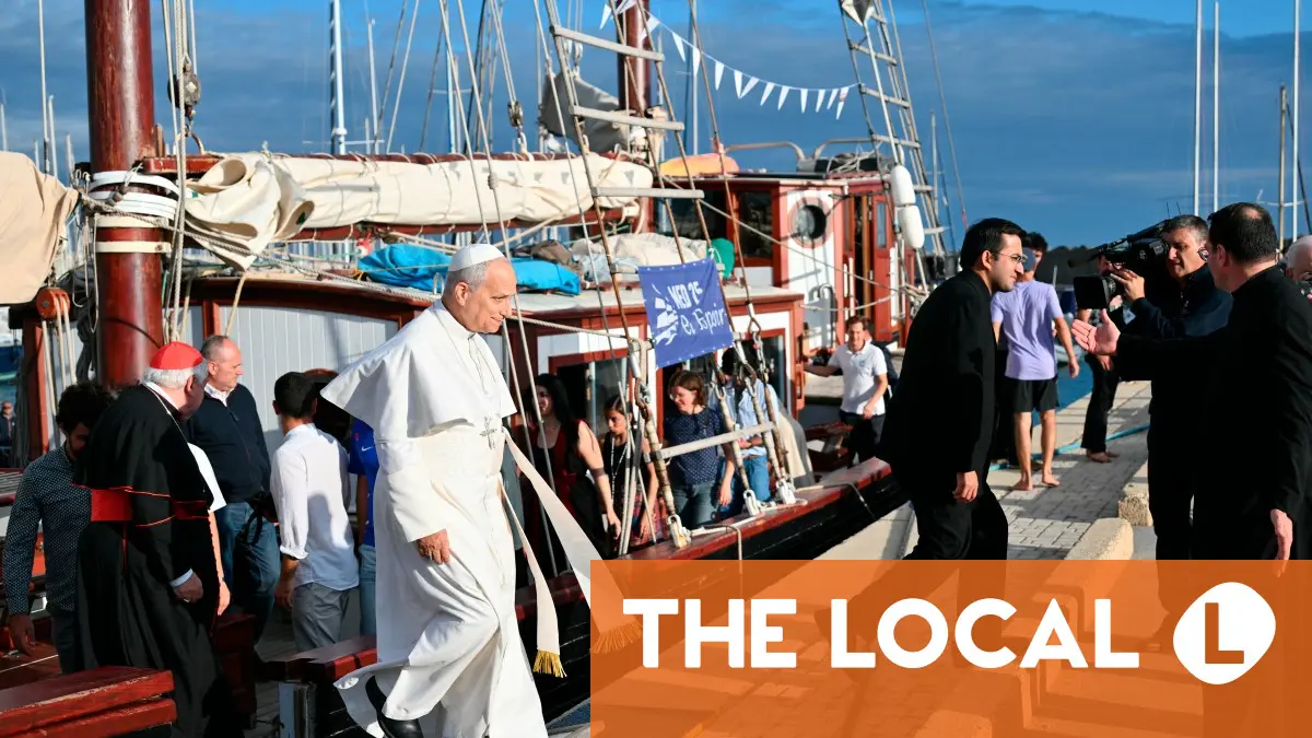 Pope Leo visits ship sailing the Mediterranean to promote peace