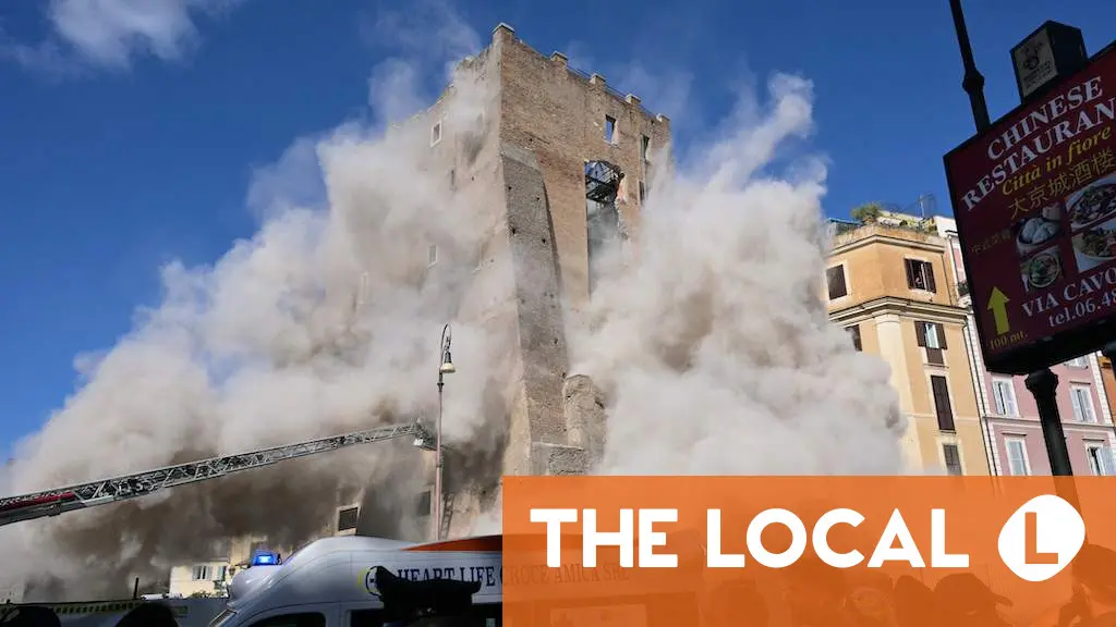 BREAKING: One trapped after tower collapse at Rome's Imperial Forums