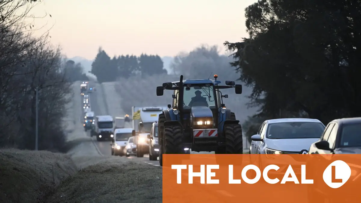 French tractor convoy heading for Paris