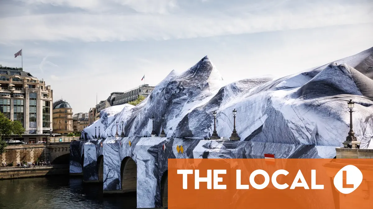 ‘French Banksy’ and Daft Punk star turn Paris bridge into Alpine cave