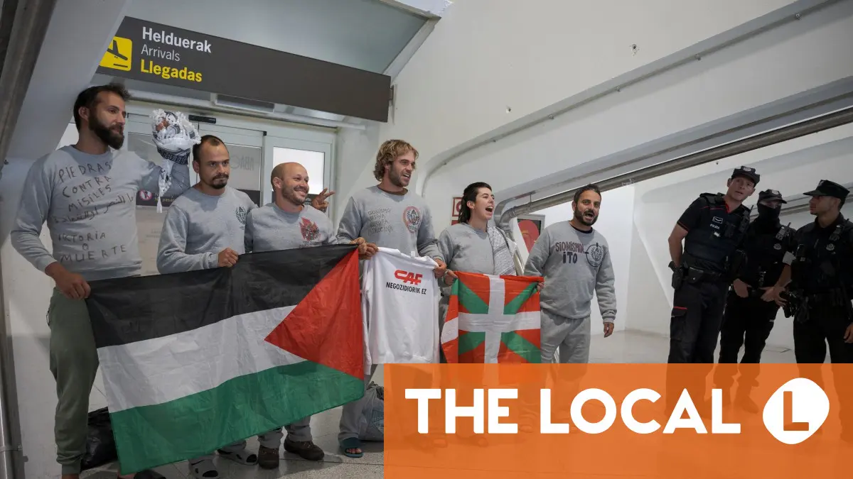 Four held after clashes at Spain airport as Gaza activists return