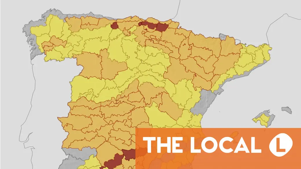 MAP: Almost all of Spain on heat alert with widespread 40C temperatures