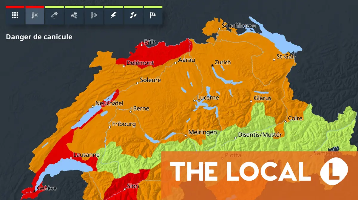LATEST: Switzerland swelters with temperatures set to climb to 38C