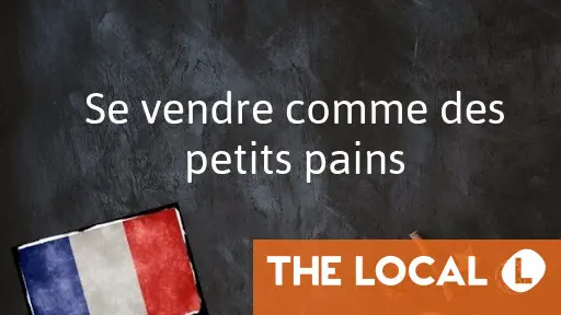 Graphic featuring the French flag and text about selling small breads.
